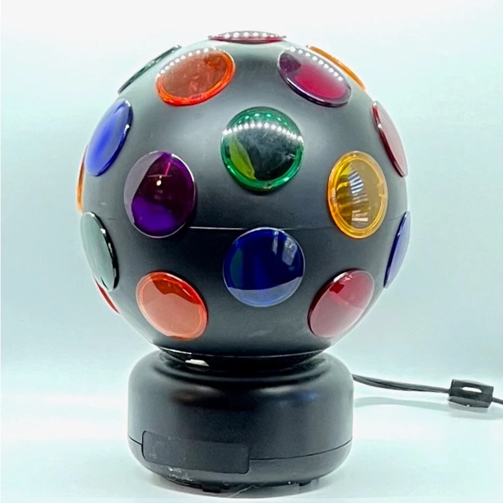 Vibrant Black and Red Disco Light Sphere